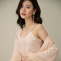 Women’s Ice Silk Feather Pajamas Set